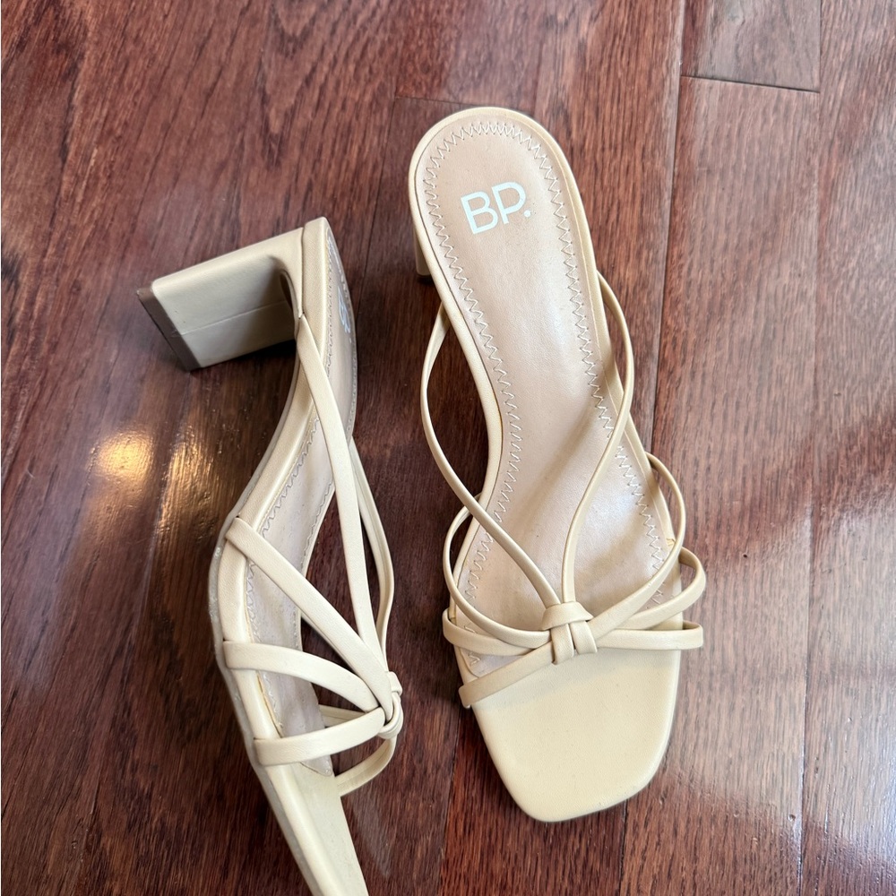 BP Women's Beige Strappy Heels